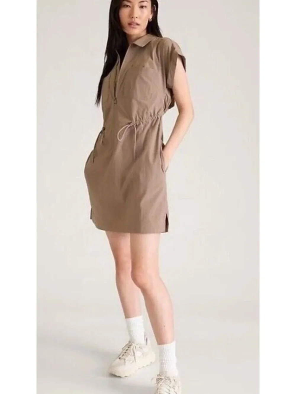 ATHLETA Topspin Cargo Mini Dress Pyrite Small Petite